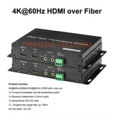 4K HDMI Over Fiber Converter LC with independent 3.5mm audio and RS232 485 Singlemode up 10Km Uncompressed 10G SFP Transceiver Included up 4K@60Hz High quality A Pair